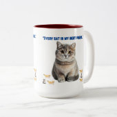 elke kat is mijn beste vriend tweekleurige koffiemok (Voorkant rechts)