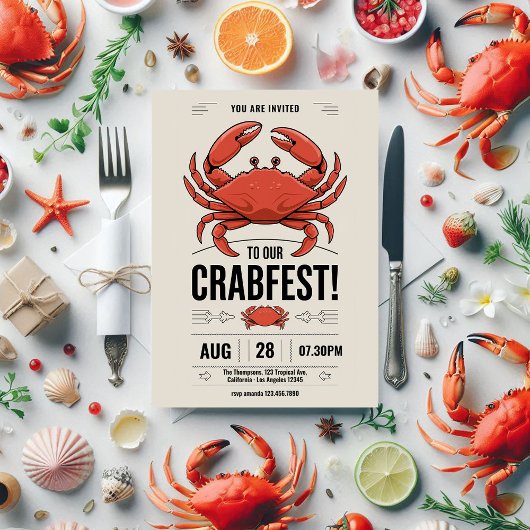 Elke keer dat Crab Fest Party wordt uitgenodigd Kaart