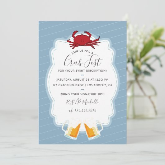 Elke keer dat Crab Fest Party wordt uitgenodigd Kaart (Staand voorkant)