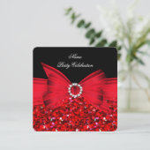 Elke keer dat er een luxe luxe glitter Red Bow-zwa Kaart (Staand voorkant)