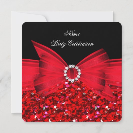 Elke keer dat er een luxe luxe glitter Red Bow-zwa Kaart (Voorkant)