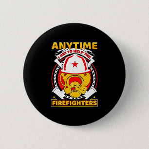 Elke keer dat ik brandweerman kan helpen Geschenk  Ronde Button 5,7 Cm