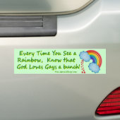 Elke keer dat je een regenboog bumpersticker ziet (Op auto)