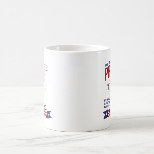 Elke keer dat je niet bidt, is er een patriottisch koffiemok (Center)