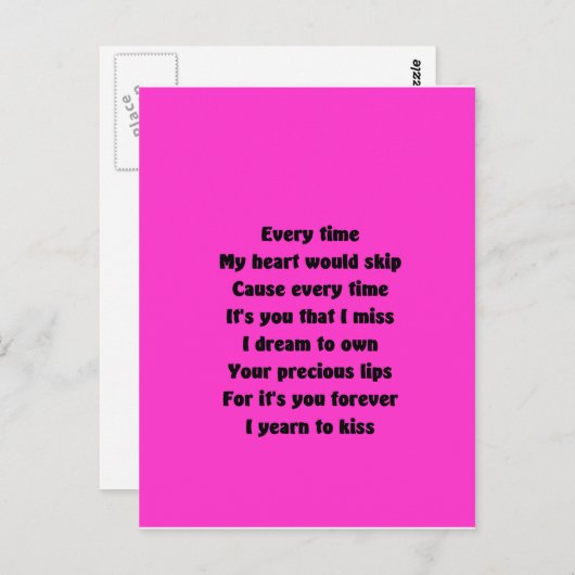 Elke keer dat mijn hart overslaat briefkaart (Voorkant / Achterkant)