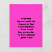 Elke keer dat mijn hart overslaat briefkaart (Voorkant)