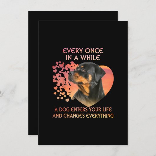 Elke keer in A terwijl een hond uw rottweiler inga Bedankkaart (Voorkant / Achterkant)