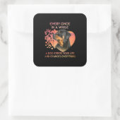 Elke keer in A terwijl een hond uw rottweiler inga Vierkante Sticker (Tas)