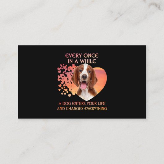 Elke keer in één keer een welsh Springer Spaniel E Visitekaartje (Achterkant)