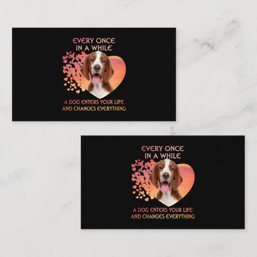 Elke keer in één keer een welsh Springer Spaniel E Visitekaartje (Voorkant / Achterkant)