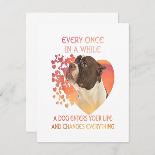 Elke keer in een tijd dat een hond je leven ingaat kaart (Voorkant / Achterkant)