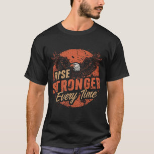 Elke Keer Sterker Opstaan – Motivatiequote Adelaar T-shirt