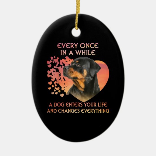 Elke keer tijdens het gebruik van Dog voert u uw L Keramisch Ornament (Voorkant)