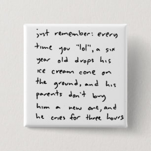 Elke keer vierkante button 5,1 cm