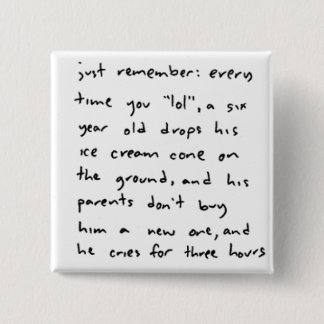 Elke keer vierkante button 5,1 cm