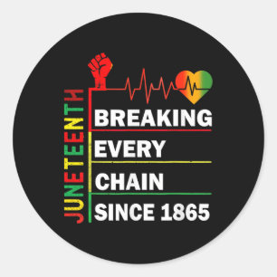 Elke keten breken sinds 1865 juni 1965, zwart H Ronde Sticker