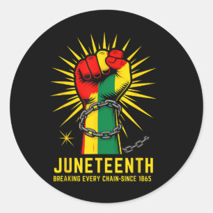 Elke keten breken sinds 1865 juni 1965, zwart H Ronde Sticker