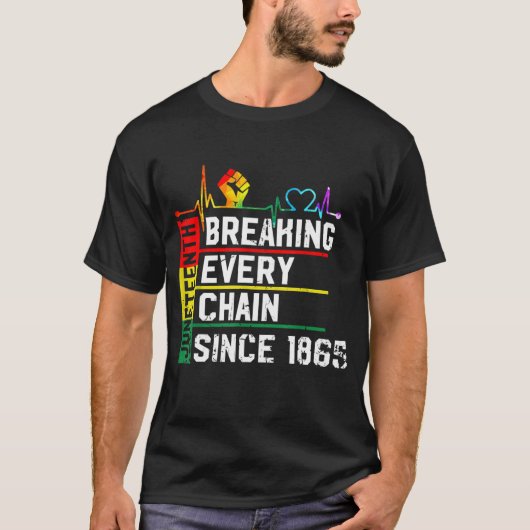 Elke keten breken sinds 1865 juni 1965, zwart H T-shirt (Voorkant)