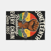 Elke keten doorbreken sinds 1865 Juneteenth Afrika Fleece Deken (Voorkant (Horizontaal))
