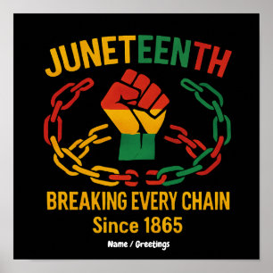 Elke keten doorbreken sinds 1865 – Juneteenth Bevr Poster