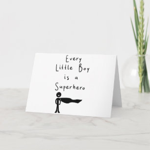 elke kleine jongen is een superheld bedankkaart