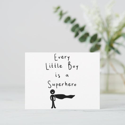 elke kleine jongen is een superheld briefkaart (Staand voorkant)