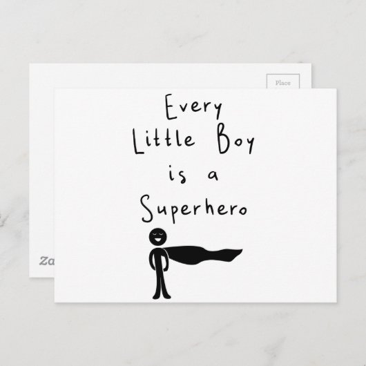 elke kleine jongen is een superheld briefkaart (Voorkant / Achterkant)