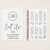 Elke kleur Aangepaste Logo HydraFaciale Aftercare  Visitekaartje (Voorkant /achterkant)