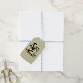 Elke kleur aap op schommelend paard cadeaulabel (Met Touw)