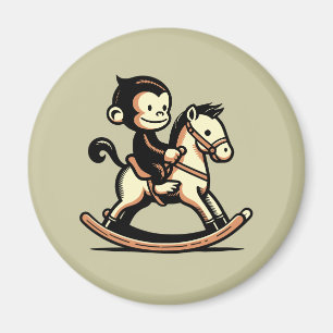 Elke kleur aap op schommelend paard magneet