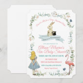 ELKE KLEUR - Alice in Wonderland Baby shower Kaart (Voorkant / Achterkant)