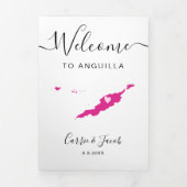 Elke kleur Anguilla bruiloft tas welkom route Drieluik Programma (Cover)