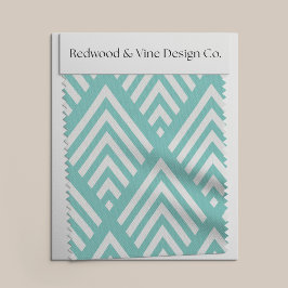 Elke kleur / Aqua en witte diamant Chevron Stof