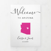 Elke kleur Arizona bruiloft tas Welkom Route Drieluik Programma (Cover)