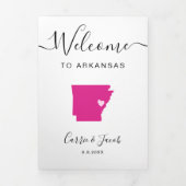Elke kleur Arkansas bruiloft tas Welkom Route Drieluik Programma (Cover)