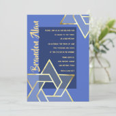 Elke kleur Bar Mitzvah Grote Gouden Davidster Kaart (Staand voorkant)