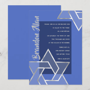 Elke kleur Bar Mitzvah Grote Zilveren Ster van Dav Kaart