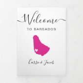 Elke kleur Barbados bruiloft tas welkom route Drieluik Programma (Cover)