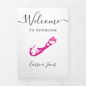 Elke kleur Bermuda bruiloft tas welkom route Drieluik Programma (Cover)