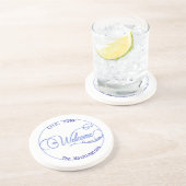 Elke kleur Bkg Welkom bij ons huis Mooi Script Zandsteen Onderzetter (Zijkant)