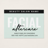 Elke kleur Blauwgroen nazorginstructies voor het g Visitekaartje (Voorkant)