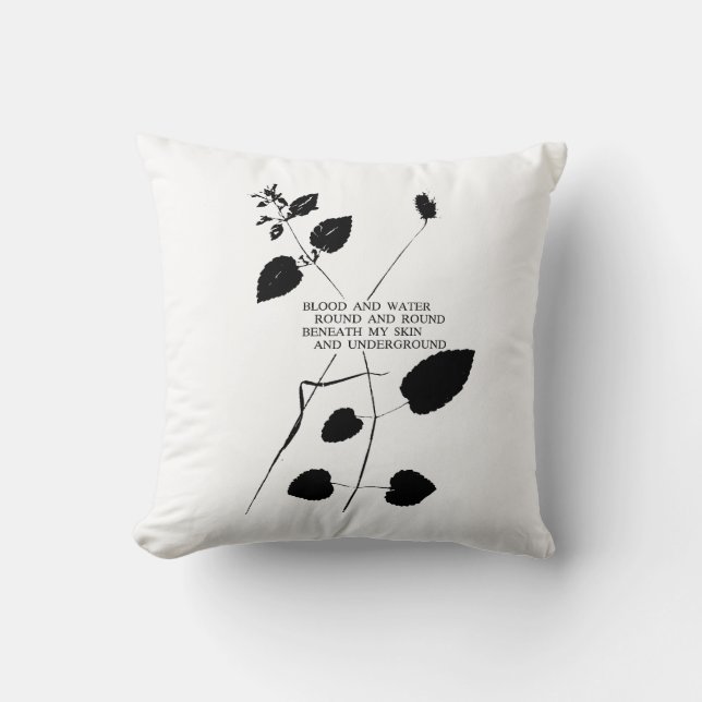 ELKE KLEUR! Bloed en water - Poëzie Kussen (Voorkant)