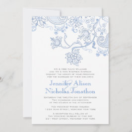 Elke kleur bloemen en gebladerte kant bruiloft uit kaart