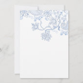 Elke kleur bloemen en gebladerte kant bruiloft uit kaart (Achterkant)