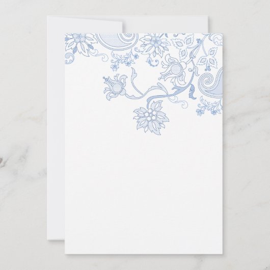 Elke kleur bloemen en gebladerte kant bruiloft uit kaart (Achterkant)