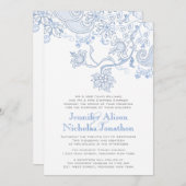 Elke kleur bloemen en gebladerte kant bruiloft uit kaart (Voorkant / Achterkant)