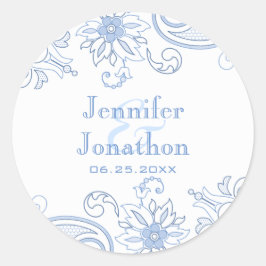 Elke kleur Bloemen & Foliage Doodle Envelope Seal Ronde Sticker