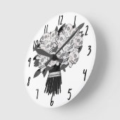 Elke kleur* Bouquet van Rozen van de schedel Zwart Ronde Klok (Hoek)