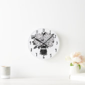 Elke kleur* Bouquet van Rozen van de schedel Zwart Ronde Klok (Huis)