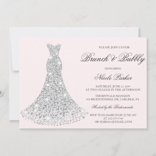 ELKE KLEUR - Brunch & Bubbly Gown Uitnodiging (Voorkant)